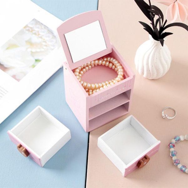 

storage boxes & bins creative wooden cute bear double jewelry box multi-function home desksmall drawer girlfriends birthday gifts