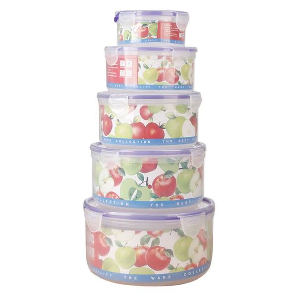 

dinnerware sets 5pcs/ set kitchen box household round preservation fridge fresh