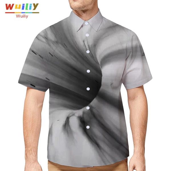 

men's casual shirts graphic wormhole button down shirt for men novelty beach 3d pattern summer hawaiian swirl, White;black