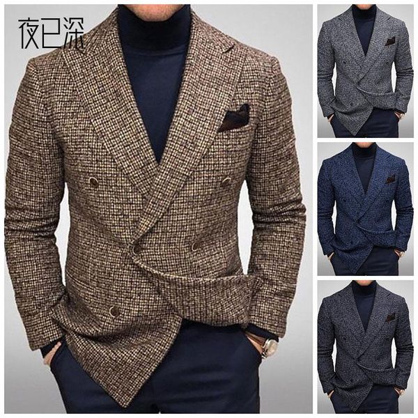 

men's suits & blazers plaid business casual coat for men, White;black
