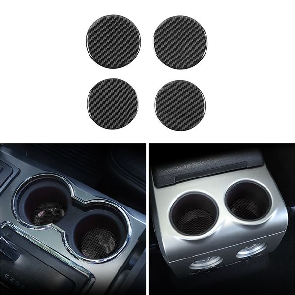 

gear shift cup trim mat pad sticker for ford f150 raptor 09-14 black carbon fiber