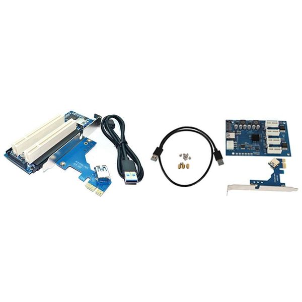 

deskpci-express pci-e to pci adapter card with pci-e x1 to 4pci-e x16 expansion kit