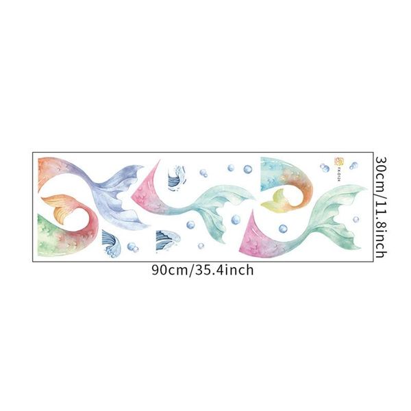 

wall stickers gradient fish tail skirting line bedroom porch home decor 2021 summer 100% practical household items