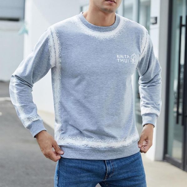 

men's hoodies & sweatshirts european and american trousers long-sleeved t-shirt cartoon big print round neck pullover casual sports spr, Black