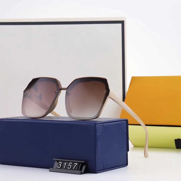 

sunglasses luxury designer polarized large frame square outdoor mens womens glasses with original box 2, White;black