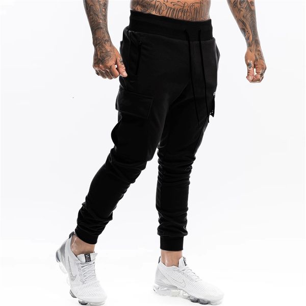 

new 2021 joggers sweatpants men cotton casual ny gyms fitness bodybuilding trackpants male trousers sportswear pencil pants jyt6, Black