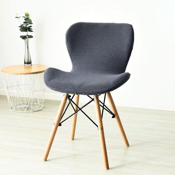

chair covers jacquard curved cover solid color dinner spandex armless slipcover removable seat case protector home decor