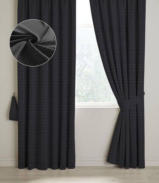 

woven wicker textured black color curtain, textured luxury fund curtain lovely fund curtain for livingroom code:15970207