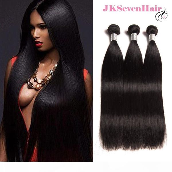 

12a grade unprocessed virgin brazilian straight hair extensions 3pcs peruvian indian malaysian human hair bundles natural black color