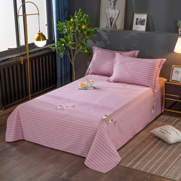 

sheets & sets 1pc thick twin full queen king size 245x270cm double single cotton flat bed sheet bedding bedroom bedclothes home textiles el