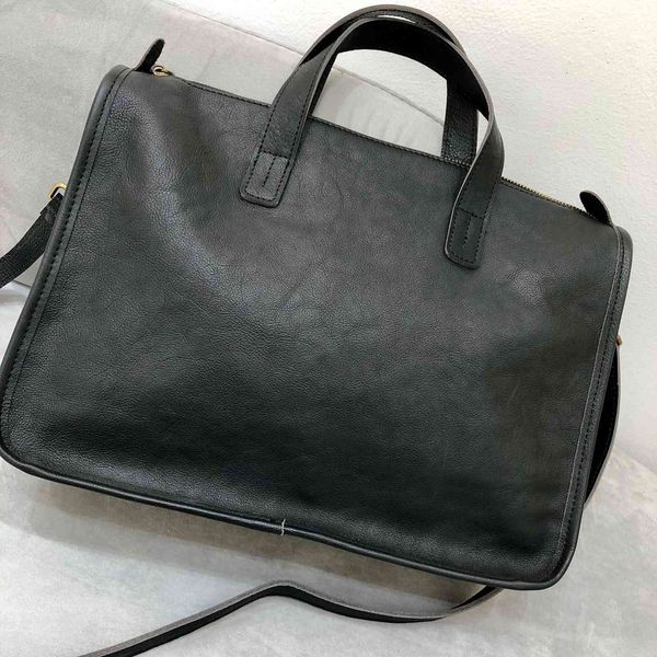 

handmade leather single shoulder crossbody bag men's and women's hand computer official bag