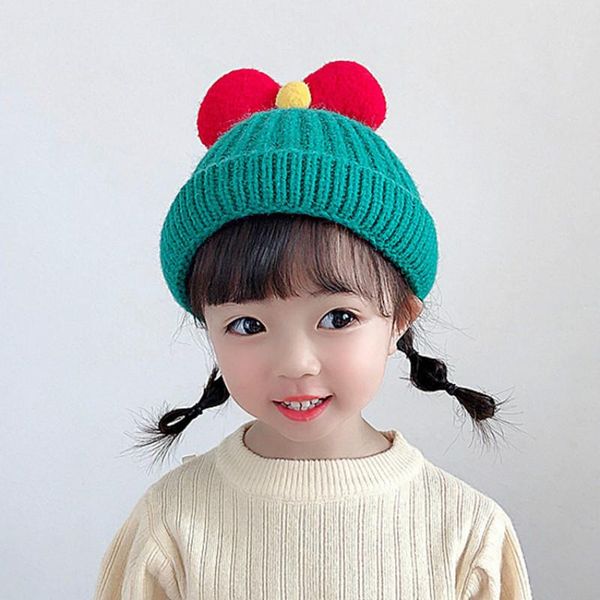 

caps & hats children's korean fashion cute princess bow autumn and winter baby woolen for boys girls hat, Yellow