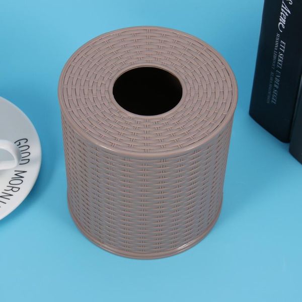 

tissue boxes & napkins classical box round napkin holder paper storage containers (brown)