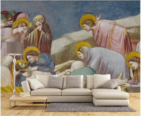 

wallpapers 3d wallpaper high-end custom po mural european style christian jesus oil painting wall murals for living room