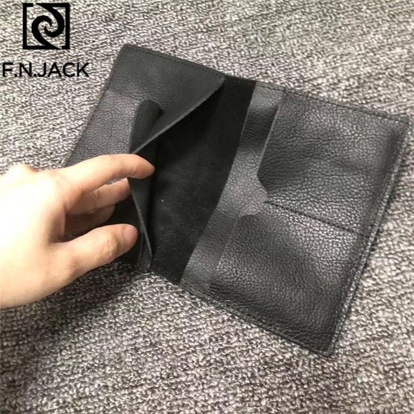 

wallets f.n.jack passport book original manual multi-functional cover layer leather production built-in card position, Red;black