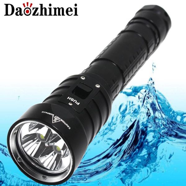 

8000 lumens dx4s led diving 4* xm-l2 u2 underwater 18650 26650