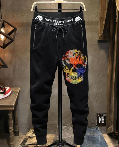 

men's pants arrival fashion brand casual drilling slim elastic drop 2021, Black