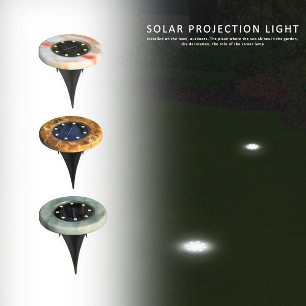 

4pcs 8led courtyard garden ground light landscape decorative lamps spotlight imitation marble solar waterproof lawn lights