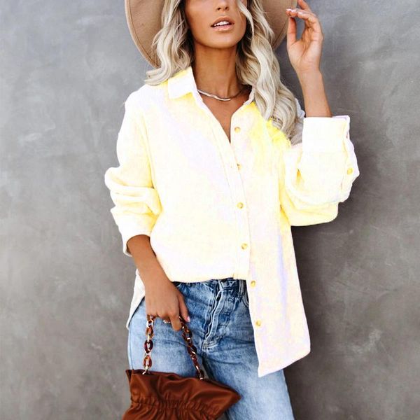 

women's jackets autumn casual lapel solid button jacket ladies fashion all-match cardigan coats women long sleeve pockets shirt street, Black;brown