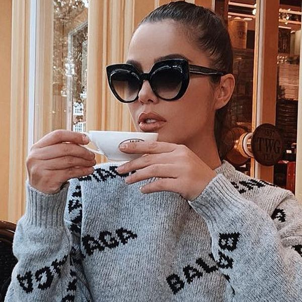 

2020 lady butterfly shape lady sunglass fashion design new models, White;black