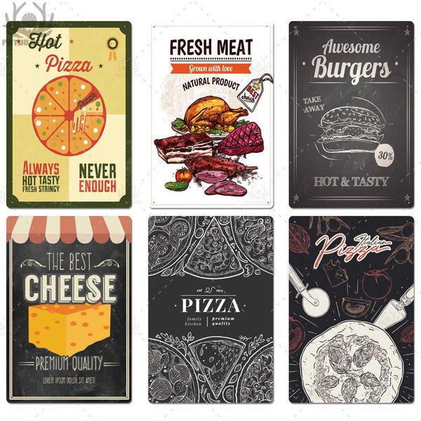 

fastfood poster plaque metal vintage tin sign wall bar bistro cafe retro home decor