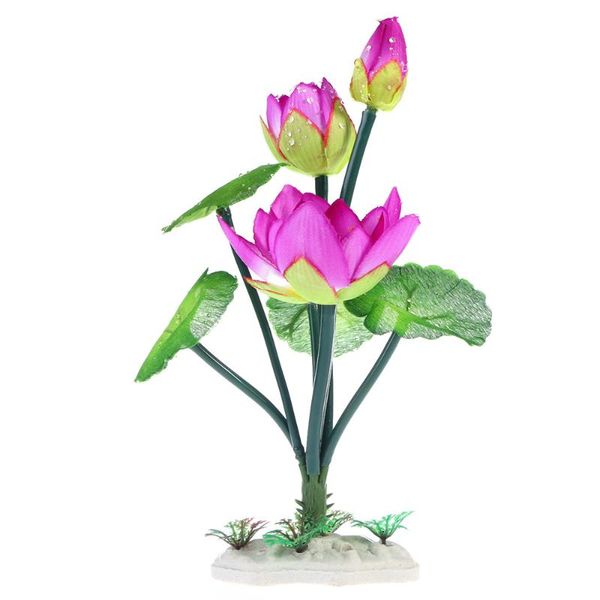 

flower plant artificial aquarium fishbowl landscape decorative ornament (red)