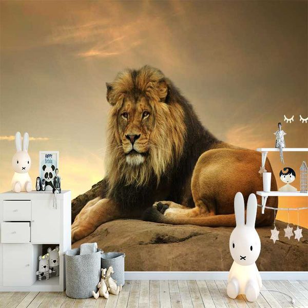 

wallpapers milofi 3d custom wallpaper lion entrenched view