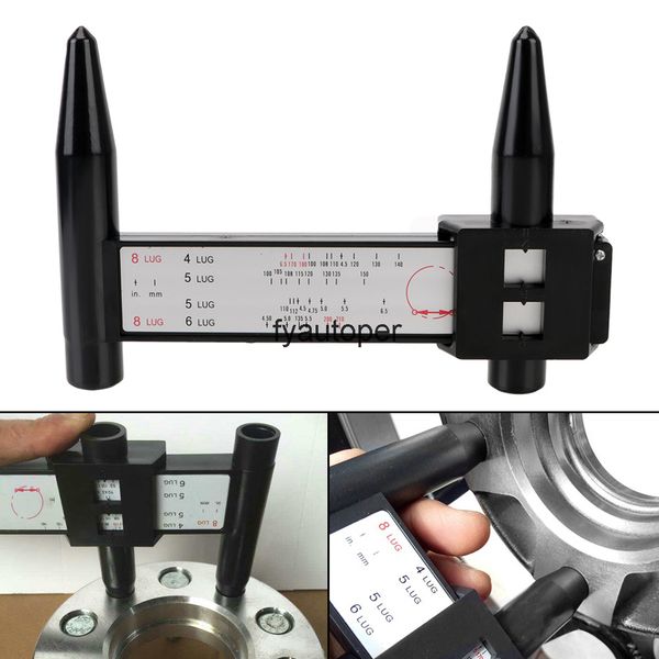 

wheel rim bolt pattern hole distance measuring tool modified hole ruler black pcd caliper 8lug wheels