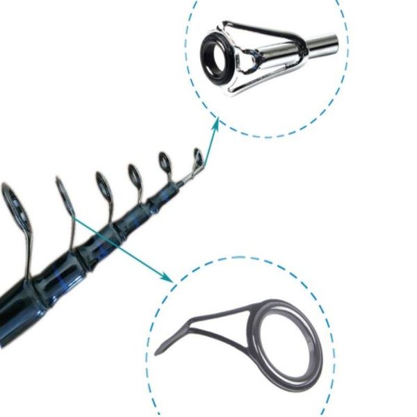 

boat fishing rods 1 pc 8 size rod guide tip ring circle pole repair kit set with stainless steel frame and wear-resistant ceramic