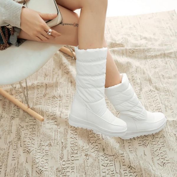 

boots cevabule snow slope mid-heel casual down cloth stitched mid-boot platform shoes for women demonia tyx, Black