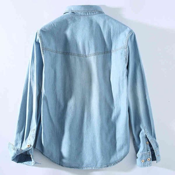 

men's casual shirts camisa jeans masculina de algodÃ£o, 4 cores, cowboy, manga comprida, marca, roupas preto, azul-cÃ©u, dzih, White;black