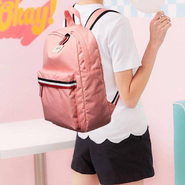 

backpack backpackers colorful small pure color light waterproof soft surface fashion trend outdoor travel leisure bag
