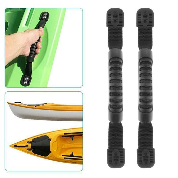 

2 pcs kayak canoe boat side carry handles mount rod holder 2 single hole