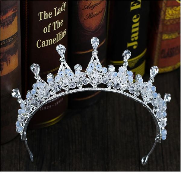 

wedding crown baroque rhinestone crystal crown bridal hair accessories princess crown silver color bridal handma qyllog