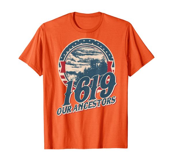 

1619 our ancestors retro vintage t-shirt, White;black