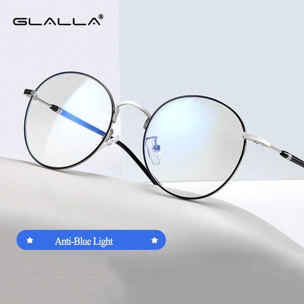 

fashion sunglasses frames arrival 1912 metal frame glasses round full rim spectacles anti-blue ray optical eyewear women and men style, Black