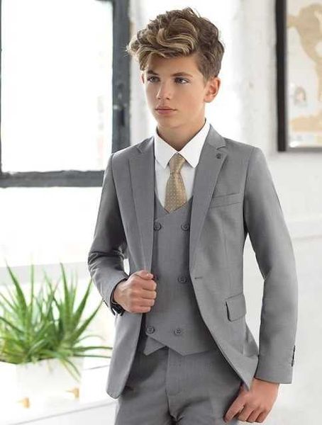 Formais Negócios Negócios Negócio Menino Ternos Dupla Traje Breasted Homens Homens Homens Tutos TuxeDos Noivo Do Casamento 3 Pcs Prom Slim Fit Kid Ternits X0909