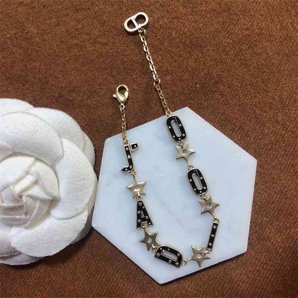 

75% off outlet online 2021 new letter star bracelet fashion brass material, Silver