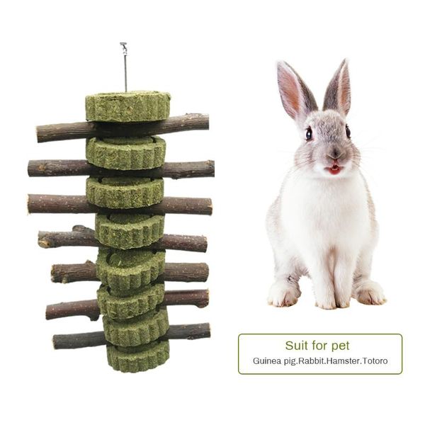 

small animal supplies pet hamster chinchillateeth grinding tree natural grasses cake hanging cage #15
