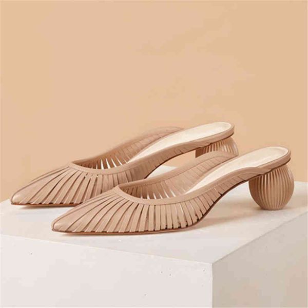 

dress shoes strange heel women slippers pointed toe clear heels hollow out ladies mules summer gladiator sandals beach slides ih6q, Black