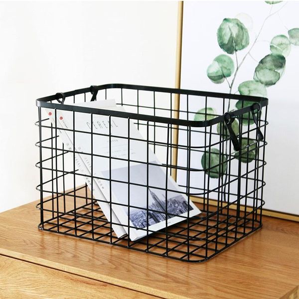 

storage baskets iron collection basket family square bedroom dirty clothes toys