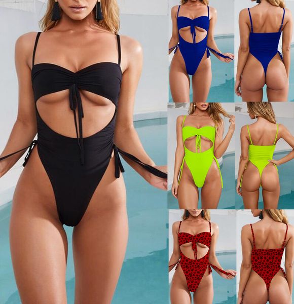 

2021 swimsuit one-piece bandage swimsuit sports bikini mesh swimsuit895