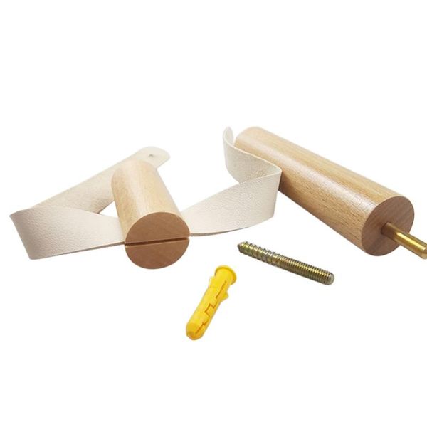 

toilet paper holders 1pcs wooden towel holder square punch roll accessory1