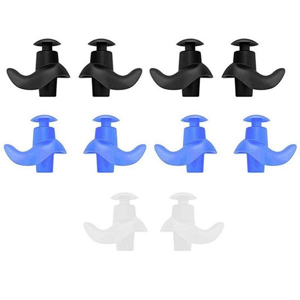 

nose clip 5 pairs of swimming earplugs, waterproof and reusable silicone earplugs suitable for children adults