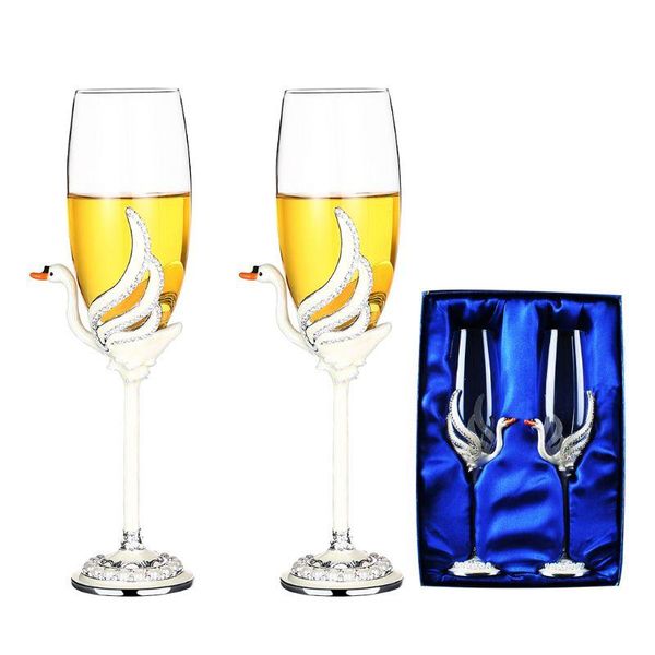 

wine glasses 4xfa champagne flutes, edge glass set of 2 - modern & elegant gift for women, men, valentine's day,wedding, christmas,
