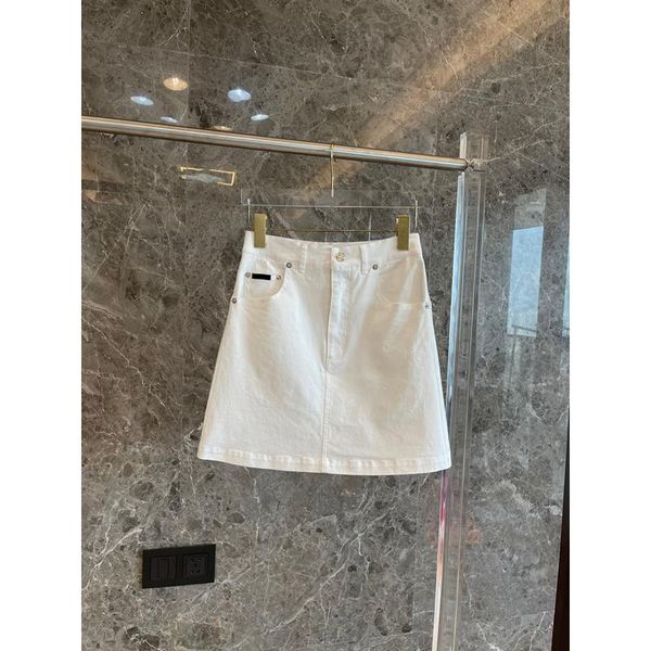 

1.24 spring new fashion high waist cotton denim a-line skirt women, Black