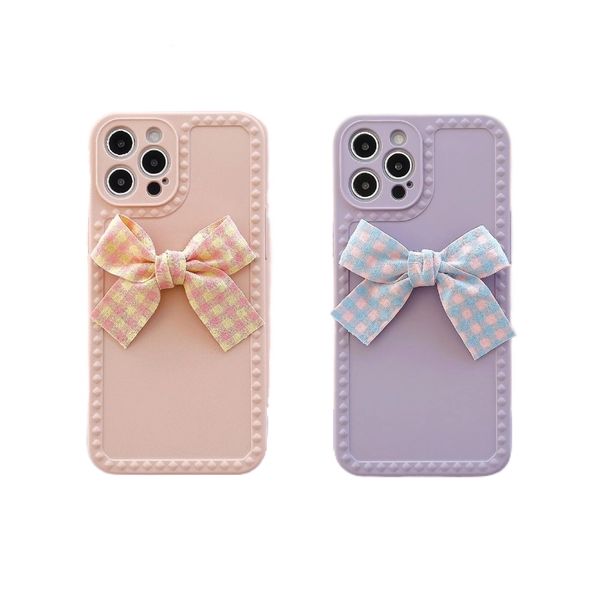 

cartoon purple bowknot phone case for iphone 12 11 pro max x xr xs max 7 8plus tassel case soft tpu cover case for iphone12pro