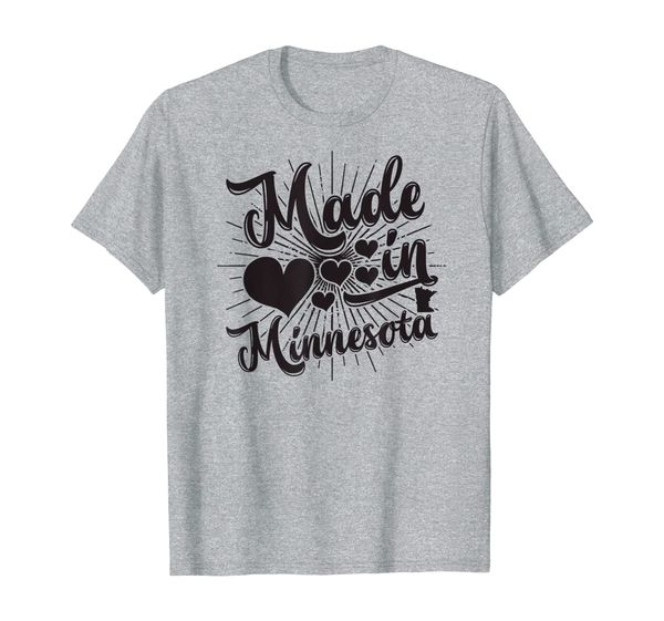 

made in minnesota funny state pride t-shirt, White;black