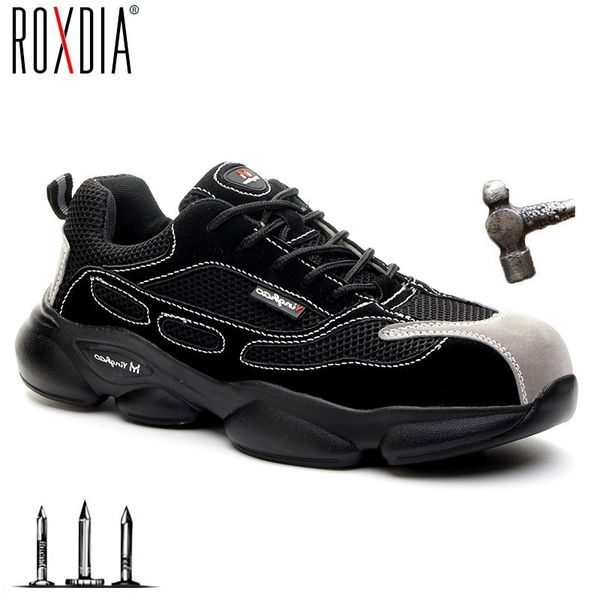 Roxdia marca luz de aço toecap homens sapatos de segurança mulheres trabalho ao ar livre respirável masculino masculino sapatos mais tamanho 36-46 RXM648 210315