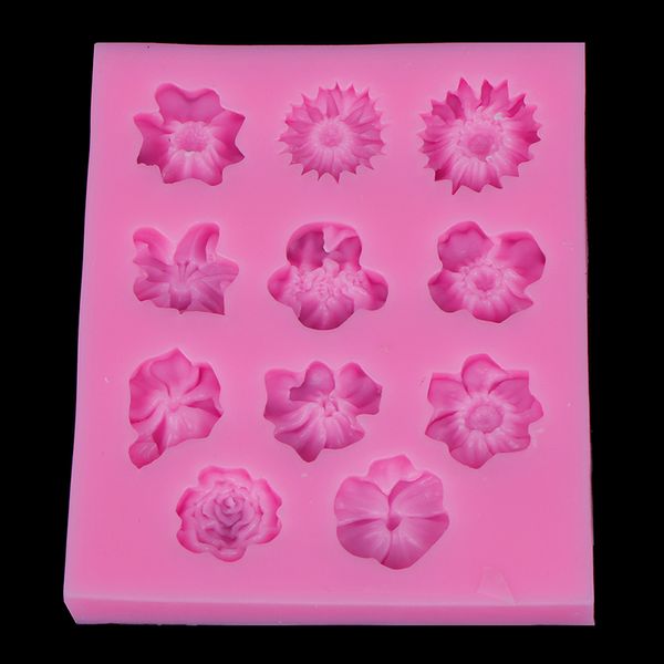 

party cake decor flower mold silicone fondant tools chocolate gumpaste stencil plate cake wedding making baking frame